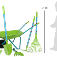 metallist laste aiatööriistade komplekt käruga