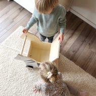 laste puidust kummist ratastel mänguasjakast sebra kujuline